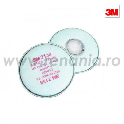 FILTRE DE PROTECTIE RESPIRATORIE IMPOTRIVA PARTICULELOR DE TIP P3 CU CARBUNE ACTIV, 3M